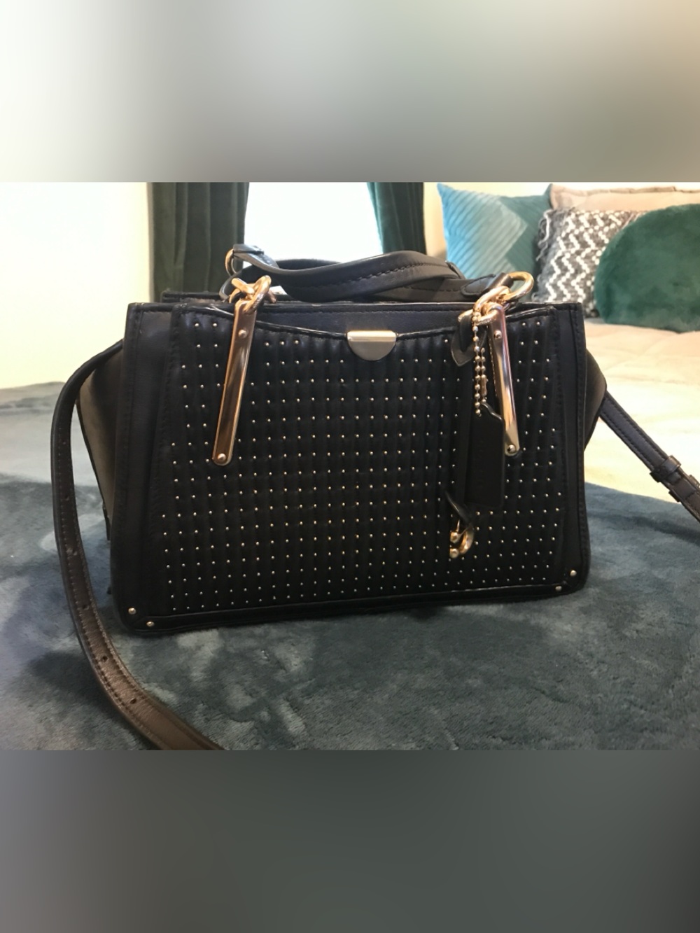 Coach Dreamer 27 Quilted Black Satchel with Gold-Tone Hardware - Picture 2 of 14